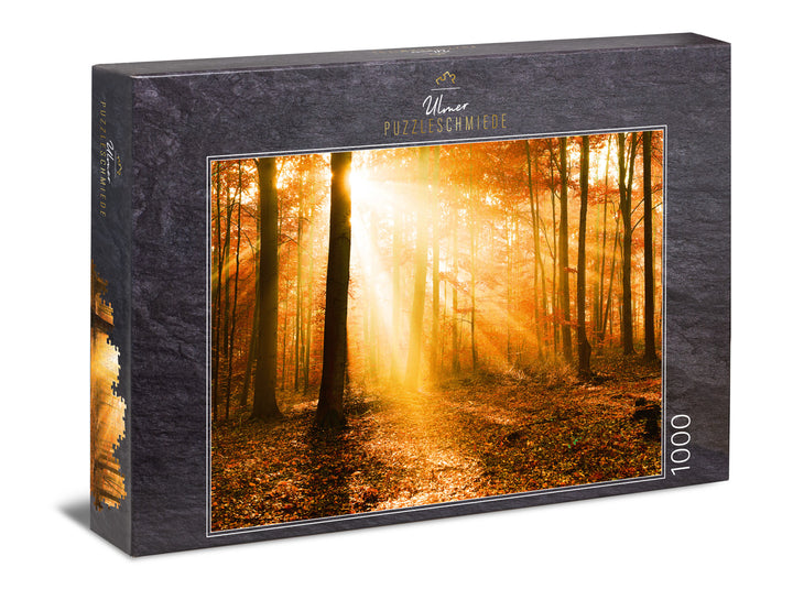 Puzzle 1000 pièces « Forêt d'automne dorée »