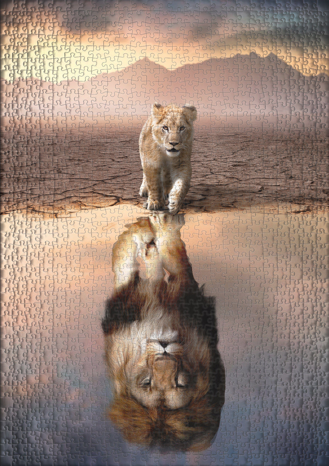 Puzzle 1000 pieces "Mirror, Mirror" - little lion