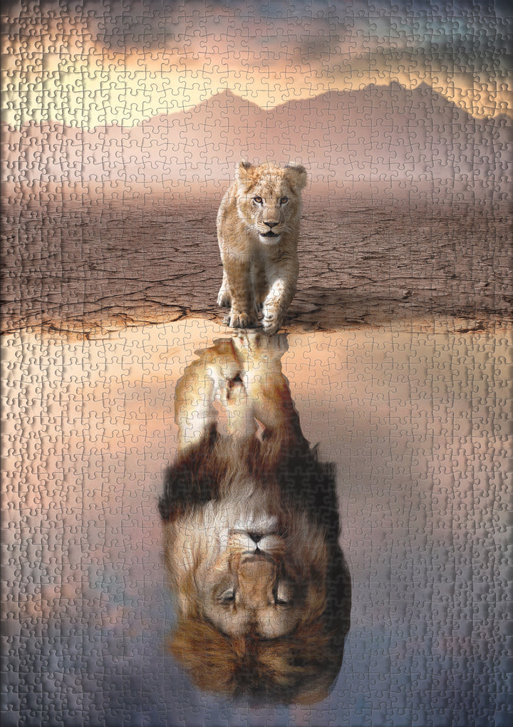 Puzzle 1000 pieces "Mirror, Mirror" - little lion