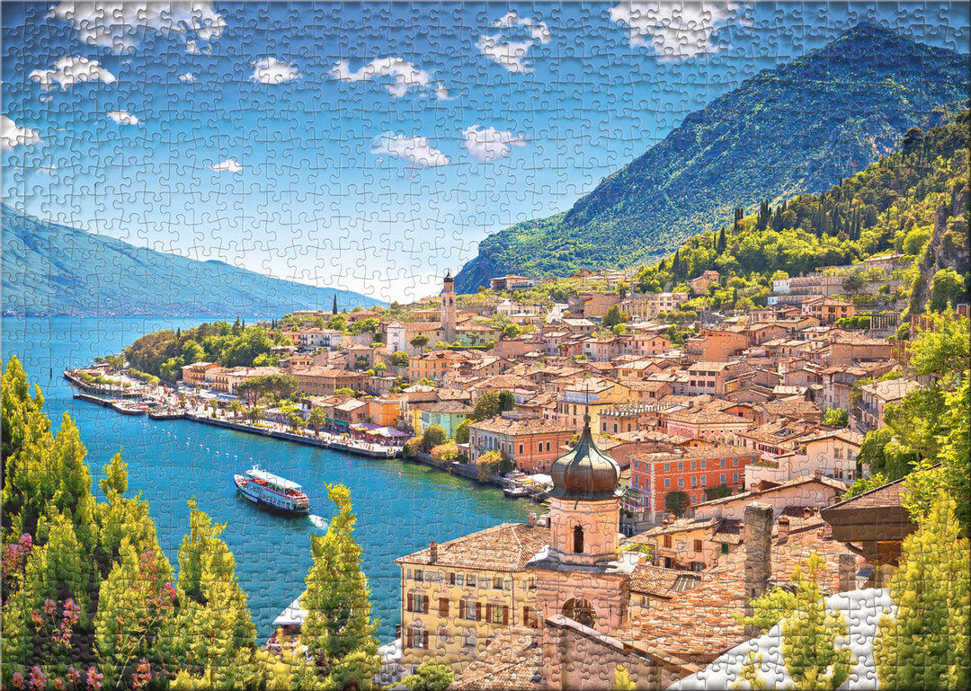 Puzzle da 1000 pezzi con motivo a scelta già incorniciato, bianco
