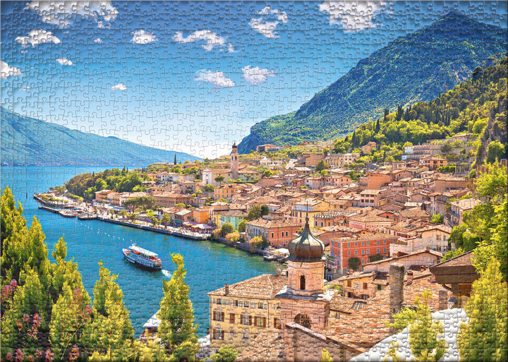 Puzzle da 1000 pezzi con motivo a scelta già incorniciato, bianco