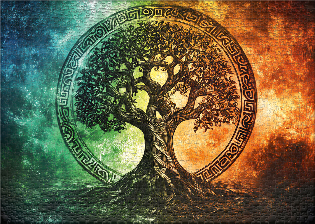Puzzle 1000 Pieces "Tree of Life in Rune Circle"