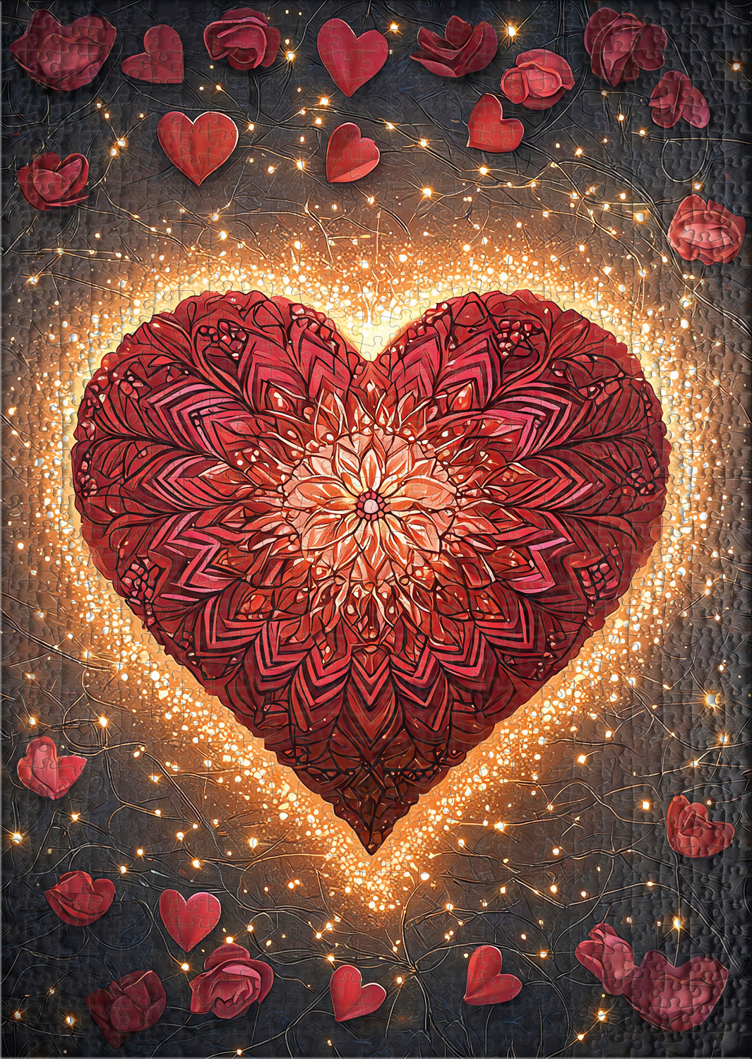 Puzzle 1000 Teile "Herz-Mandala"
