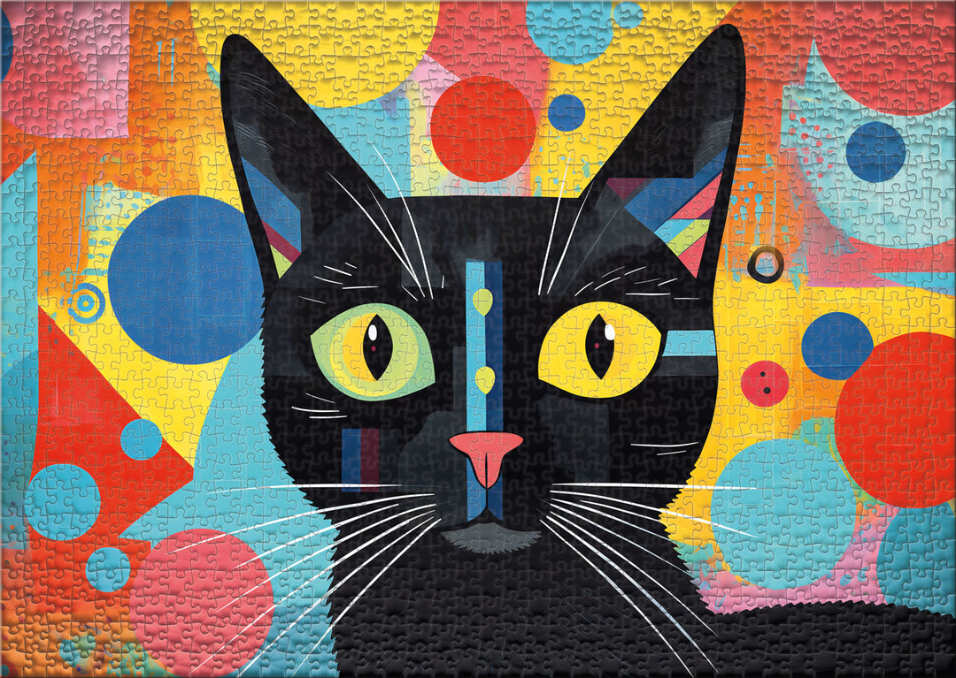 Katzen-Puzzle "Lebendiges Schwarz" 1000 Teile