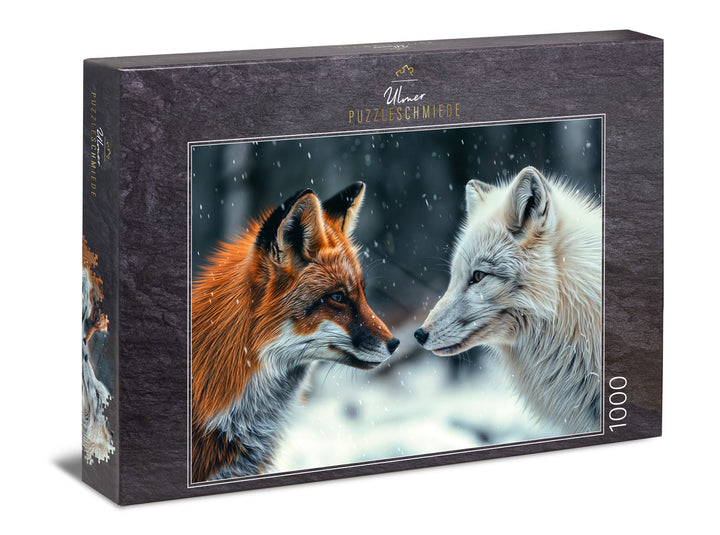 1000 Teile Füchse Puzzle „Schneegeflüster“